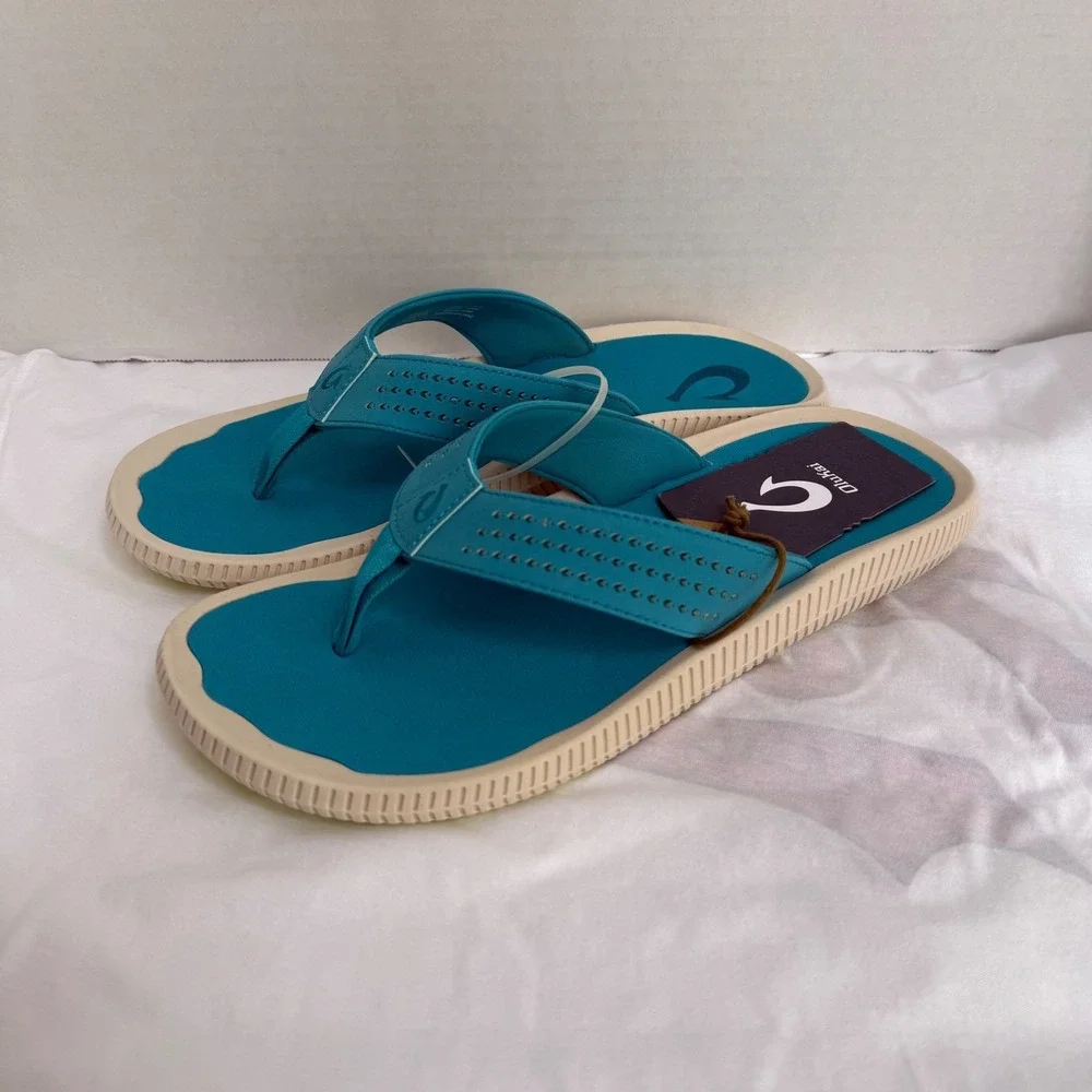 OluKai Ulele Sandals Mens 13 Tropic Blue Water Resistant 10435-3H3H NWT